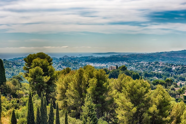 Vista panorâmica na cidade de SaintPauldeVence Cote d'Azur França