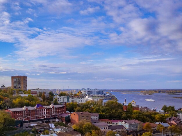 Vista panorámica de Nizhny Novgorod desde una altura