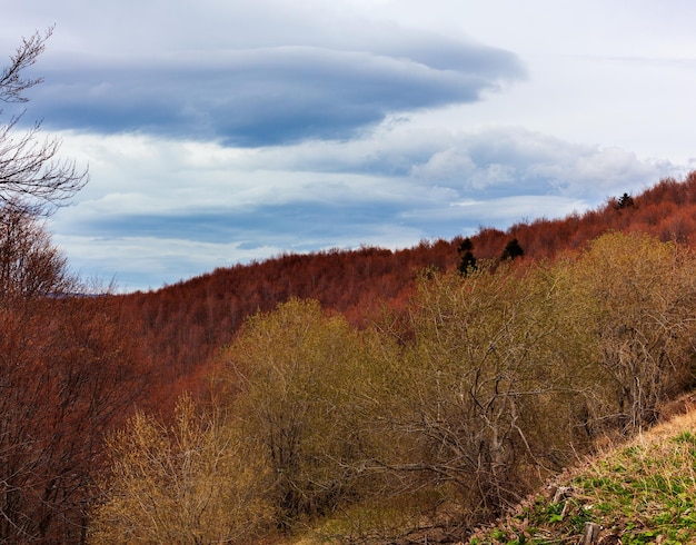 Vista panorámica del paisaje de los Apeninos Emilianos Toscanos en Ventasso Italia