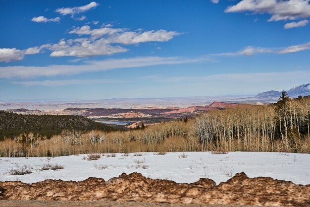 Foto vista panorámica del paisaje contra el cielo durante el invierno