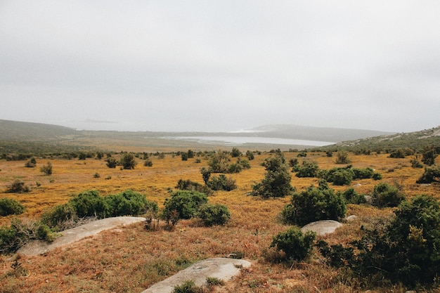 Vista panorámica del paisaje contra el cielo nublado