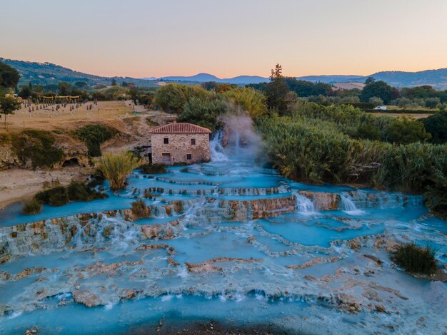 Foto vista panorámica del paisaje contra el cielo durante la puesta de sol