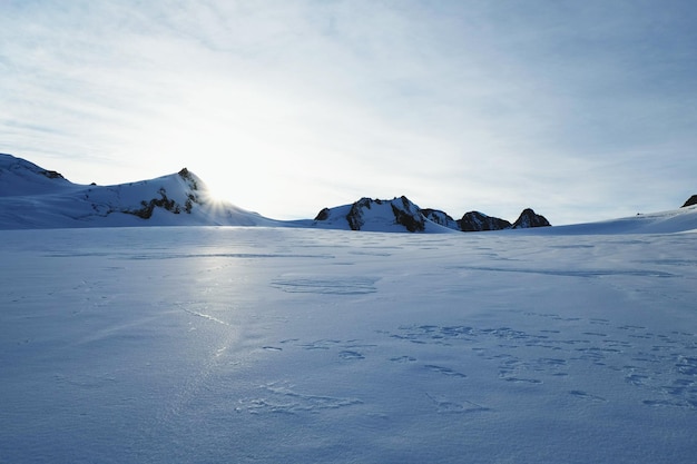 Vista panorámica del paisaje nevado