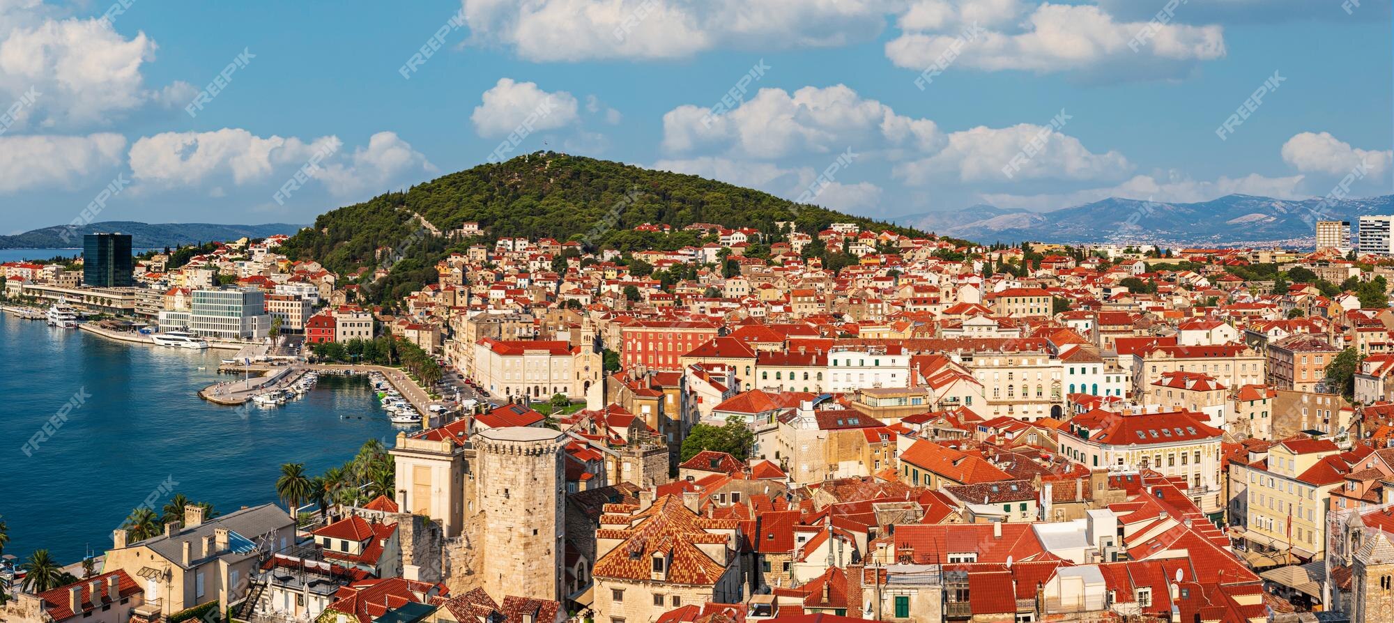 Vista panorâmica para split croácia