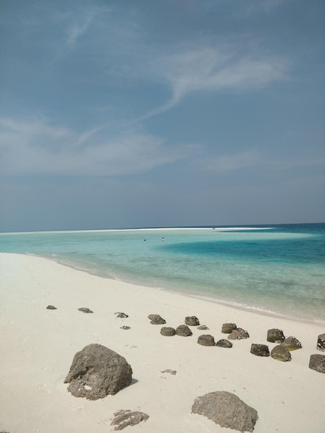 Foto vista panorámica de la playa contra el cielo