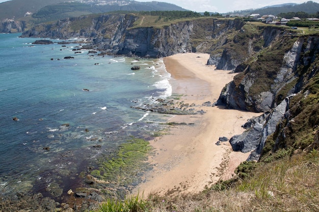 Vista panorámica de la playa de Picón en Loiba, Galicia, España