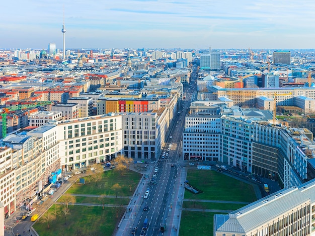 Vista panorámica de Potsdamer Platz y el centro de la ciudad, Berlín, Alemania