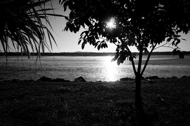 Vista panorámica del río contra el cielo