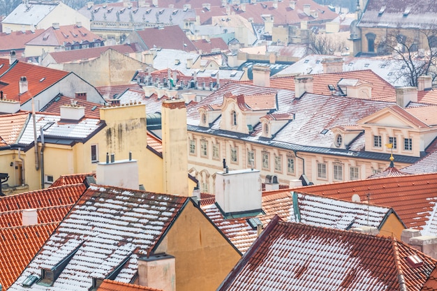 Vista panorámica del techo en Praga