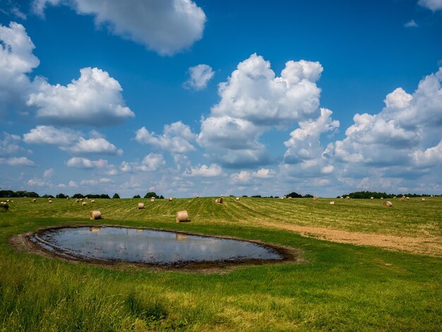 Foto vista panorámica de la tierra contra el cielo