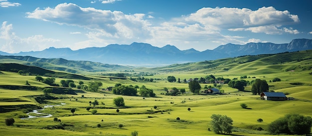 Vista panorámica del valle y las montañas