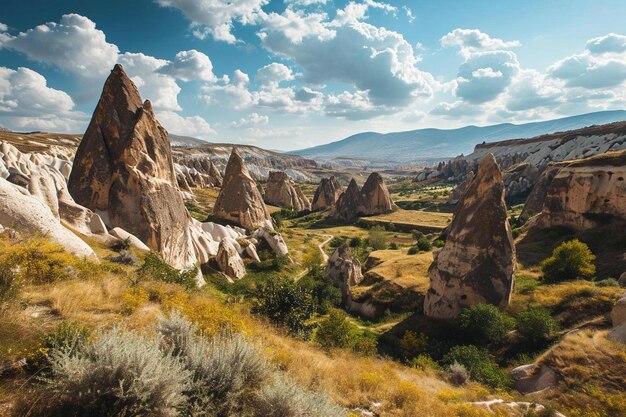 Foto una vista panorámica de un valle en las montañas