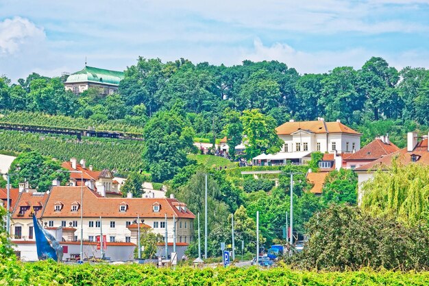 Vista panorámica de viñedos en Praga, República Checa