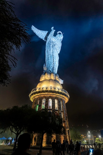 Vista panorámica de la Virgen del Panecillo Quito Ecuador