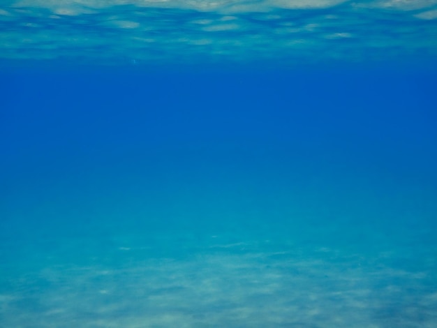 Vista para o azul profundo com ondas suaves e reflexões