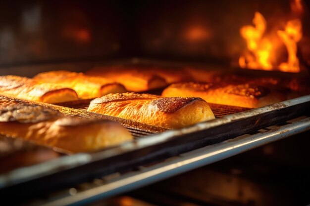 Vista para o forno na assadeira publicidade profissional fotografia de alimentos AI Generated