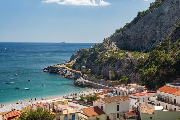 Vista para o mar da cidade de Erce, província de Salerno Campania, sul da Itália
