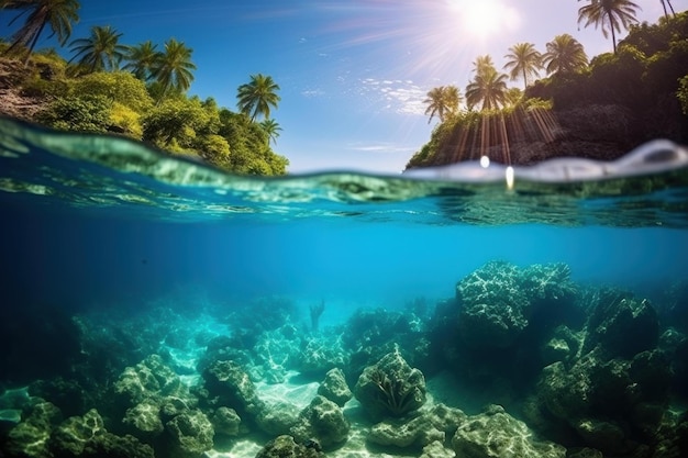 Vista para o mar das Caraíbas Generate Ai