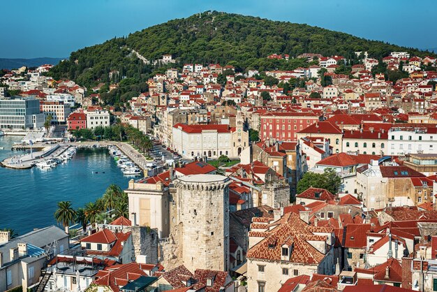 Vista panorâmica para split croácia