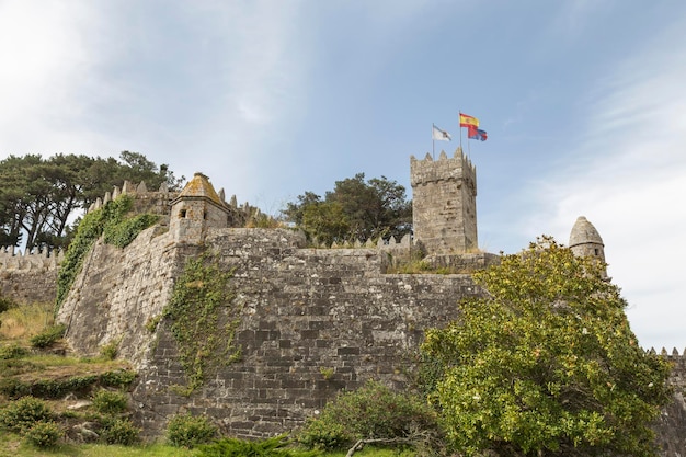 Vista parcial do castelo de Baiona em Pontevedra Galicia Espanha