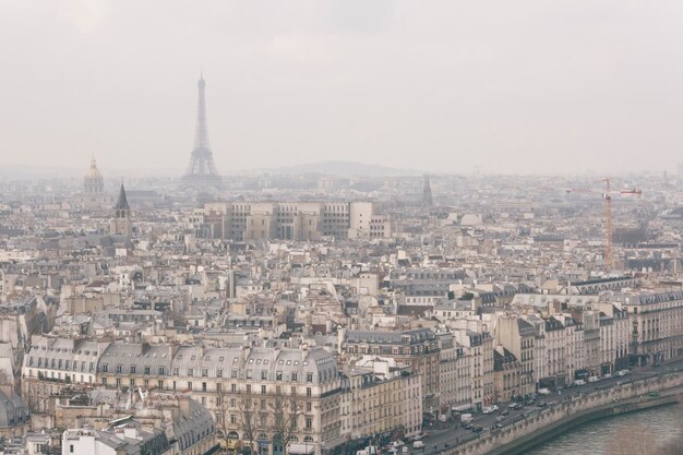 Foto vista de parís desde un ángulo alto