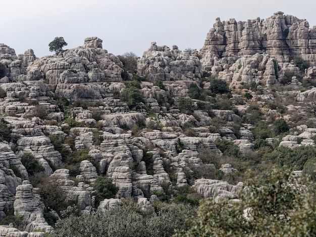 Vista del parque natural el torcal de antequera