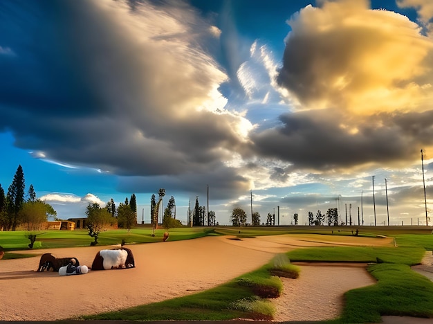 Vista del parque para perros más salvaje y el cielo más hermoso del mundo