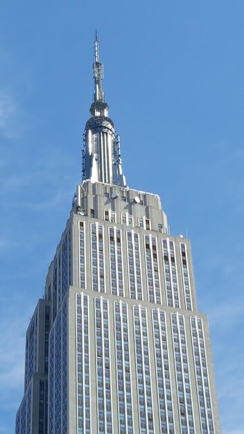 Foto vista de la parte superior del empire state building en la ciudad de nueva york