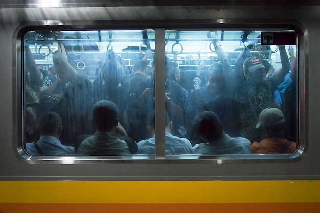 Vista de los pasajeros en el tren