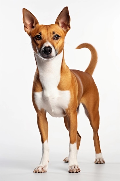 Foto vista de perfil del perro basenji