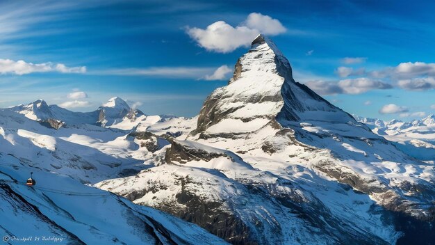 Foto vista del pico de la montaña en schilthorn en suiza