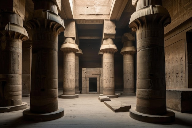 Una vista de un pilón de Edfu desde el interior del templo de Edfu en Egypt39s Nubia