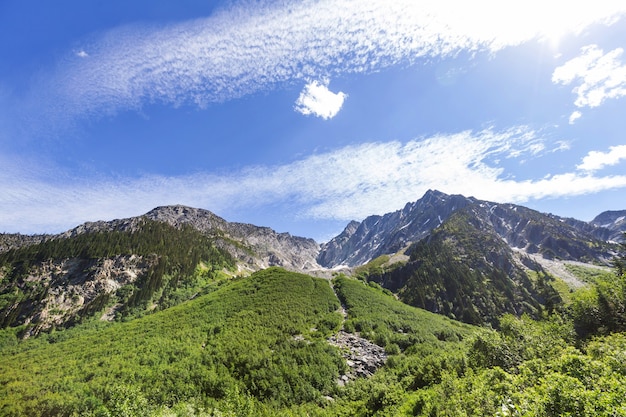 Vista pitoresca da montanha nas montanhas rochosas canadenses na temporada de verão