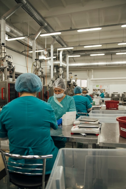 Foto vista de la planta de fabricación de tabletas