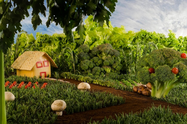 Vista de las plantas que crecen en la granja