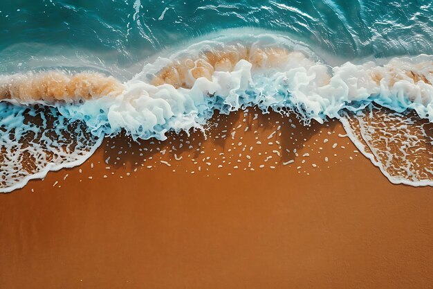 Vista a la playa con agua del océano