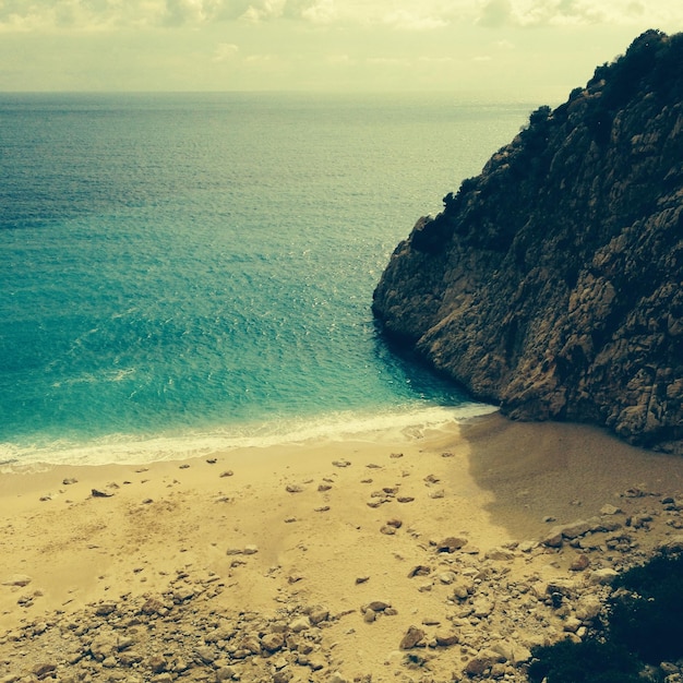 Foto vista de la playa en ángulo alto