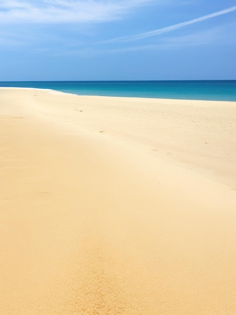 La vista de la playa de arena es muy hermosa.