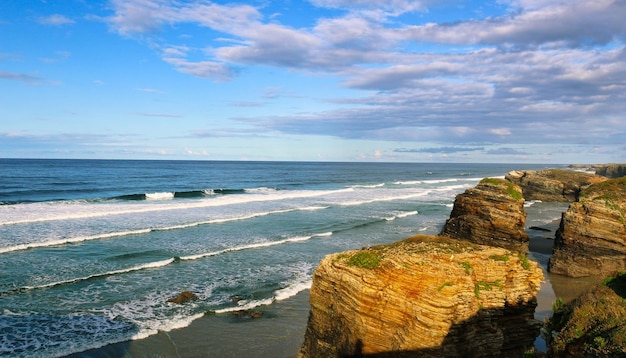 Vista de la playa de Las Catedrales Lugo Galicia España