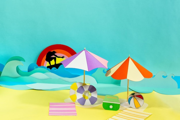 Vista de la playa en Creative Paper Craft