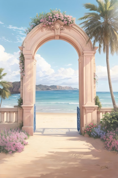 vista de la playa de la puerta del arco