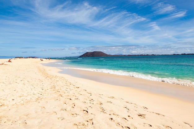 vista de las playas de Corralejo, Fuerteventura, Islas Canarias