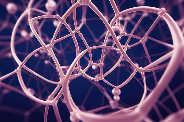 vista de primer plano de una estructura molecular abstracta, concepto de ciencia y biología.