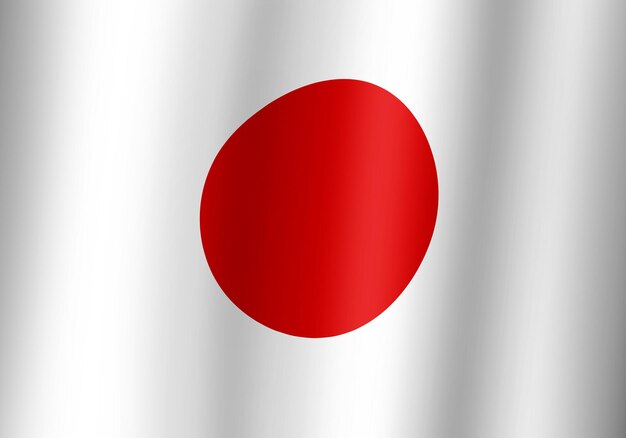 vista de primer plano de ilustración 3d de bandera japonesa