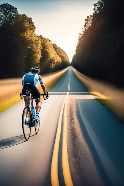 Vista en primera persona del ciclista.