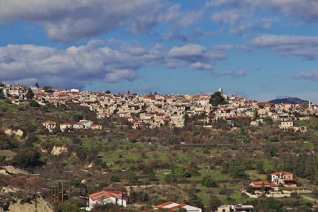 La vista del pueblo de Lefkara Chipre