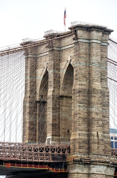 Vista del puente de Brooklyn desde el East River