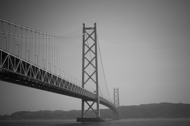 Vista del puente colgante contra el cielo