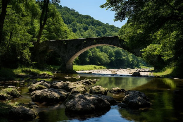 Foto vista del puente del diablo en lucca