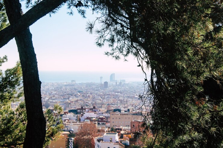 Vista del puerto desde el Parque Güell Barcelona España